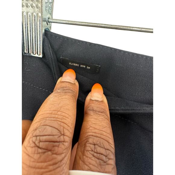 Talbots Pants Navy Classic Side Zip Office Work Straight Leg Trousers Size 8 - Picture 3 of 12